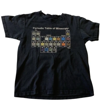 Youth Small Mojang Jinx Black  Periodic Table of Minecraft TShirt Foto 1 de 4