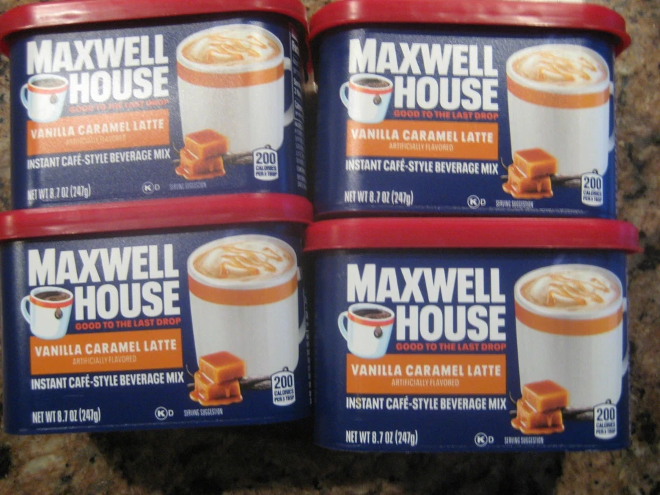 批量 4 件 Maxwell House International 香草焦糖拿铁 8.7 盎司 10/26 免费 SH — 第 1/1 张图片