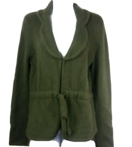 Kenar Green Cardigan Angora Lambswool Blend Women Medium Sweater Soft Warm Draws - Picture 1 of 5