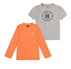 New $52.00 HURLEY Boys 2-piece Graphic Short & Long Sleeve Tees Size: XL(14/16) - Picture 1 of 2