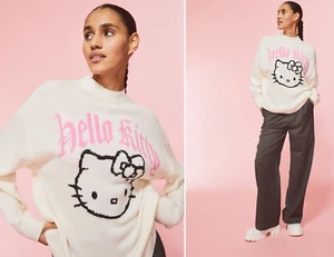 H&M Hello Kitty cremefarbener Jacquardstrickpullover - Bild 1 von 6