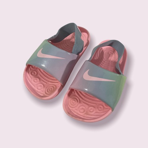 NIKE sandali slides bambino taglia 7C rosa leggeri A1