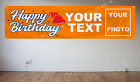Happy Birthday Banner Personal Flag 2X8 Ft Customized Birthday Banner Name Photo