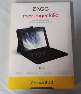 Zagg Messenger Folio Tablet Keyboard Case For 9.7 in iPad - Picture 1 of 6