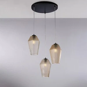 Lampadario in vetro ambra design moderno 3 luci BON-762 - Imagen 1 de 2