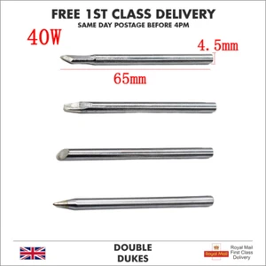 4pcs 40W Soldering Iron Tips Lead-Free Copper Solder Heads Welding Tool 4.5mm - Picture 1 of 10