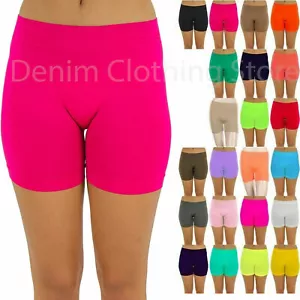Women's Basic Seamless Soft Yoga Bike Mini Short Pants Spandex Leggings One Size - Picture 1 of 5
