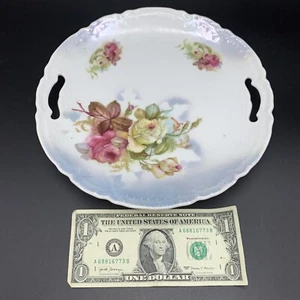Three Crown China Germany Double-Handled plate Jonroth - Unger & Schilde Roses - Picture 1 of 5