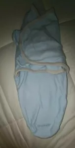 Baby 0-3 Mo. Blue Swaddle Me wearable Hook & Loop Closure Sm/Med 7-14 lb.  - Picture 1 of 5