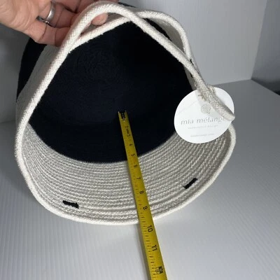 Mia Melange Soft Foldable Cotton Basket Handbag Handcrafted Design with Handles - Image 1 of 4