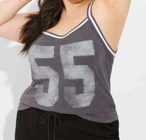 Torrid 55 Classic Fit Super Soft Crew Neck Varsity Tank Plus Size 2X 18-20 2 New - Picture 1 of 6