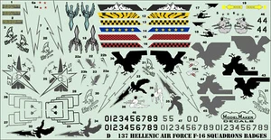 F-16 C-52+ FALCON GREEK AF SQUADRON'S BADGES/INSIGNIA #72183 1/72 MODELMAKER - Picture 1 of 3