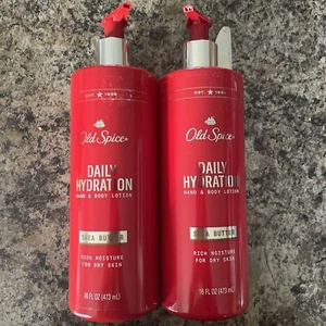 (2) Old Spice Daily Hydration Hand & Body Lotion for Men Shea Butter 16.0 fl oz - Picture 1 of 4