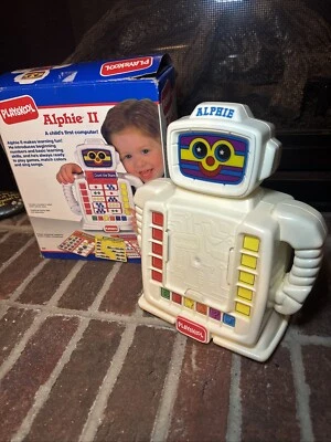 Playskool Alphie II Vintage Robot TESTED NO CARDS w/ BOX - Image 1 of 4