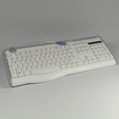 Packard Bell 9205 PS/2 Media Keyboard White Grey Vintage Retro - Image 1 of 4