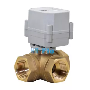 3/4" 3 Way L Port 110-230VAC Brass Auto Return Motorized Electrical Ball Valve - Picture 1 of 6