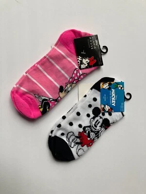 Disney Mickey and Minnie Mouse No Show Socks Shoe Size 9-11 - Image 1 of 2