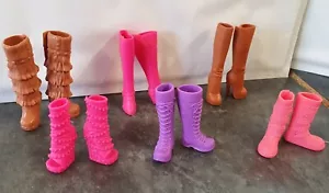 6x paia bambole stivali alti al ginocchio tacchi realizzati per bambole Barbie venditore Regno Unito spedizione gratuita - Foto 1 di 8