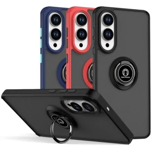 Funda con anillo magnético con soporte de metal transparente para Samsung Galaxy S25 Edge - Imagen 1 de 8