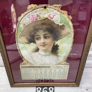 1894 Hood's Sarsaparilla Calendar, Framed, Missing 1st Page, 10-3/4" By 8-3/4" - Picture 1 of 9
