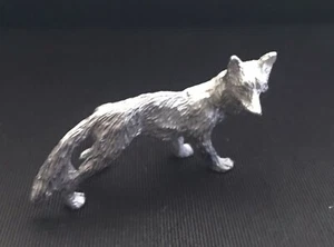 Pewter FOX Wild Animal Silver Metal Statue Figurine H - Picture 1 of 3