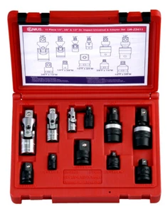 GENIUS TOOLS UA-23411 11PC 1/4, 3/8 & 1/2"SD IMPACT UNIVERSAL & ADAPTER SET - Picture 1 of 1