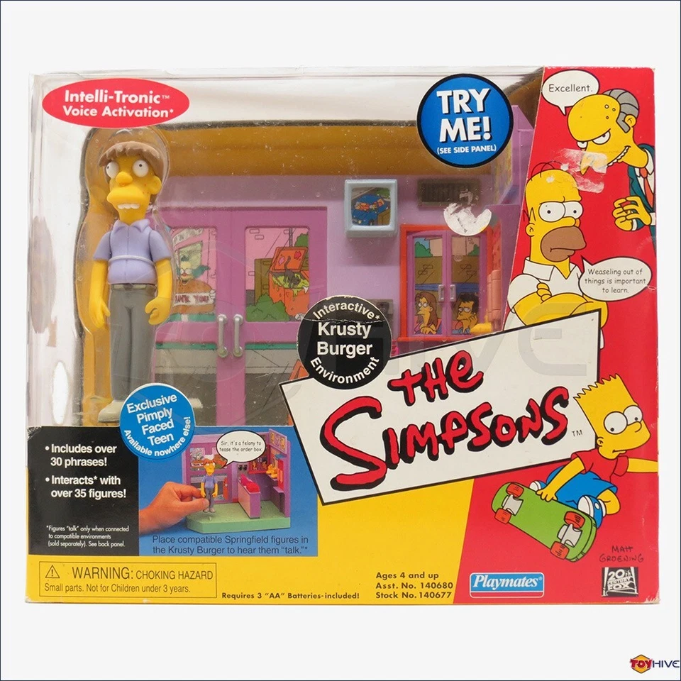 The Simpsons Talking Interactive Krusty Burger Pimply Faced Teen 2001 Series 7