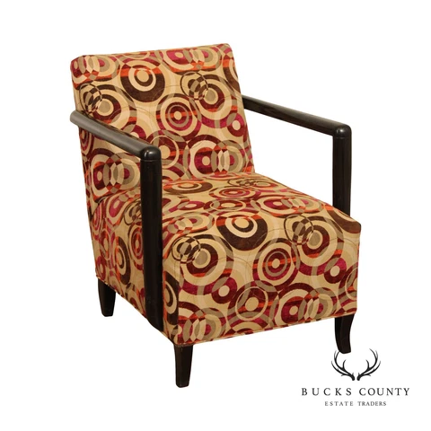Contemporary Geometric Upholstered Lounge Arm Chair Cover