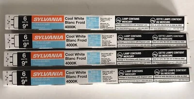 (4) Sylvania F6T5/CW Fluorescent 6-Watt 9" Lamp Light Bulb 6W Cool White - Image 1 of 2