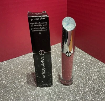 Giorgio Armani Prisma Glass Oil Infused Lip Gloss BERRY BEAM - Full Size NIB - Image 1 of 4