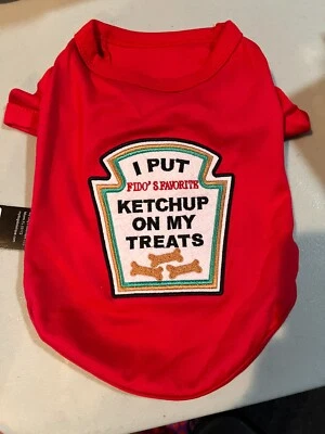 Perro Halloween Disfraz Ropa Ketchup Sudadera Talla S Foto 1 de 2
