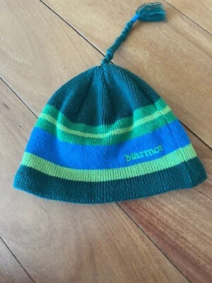 Gorro Marmot Niño Pequeño Invierno Tejido Esquí Borla Verde Calavera Gorra Ajuste Foto 1 de 4