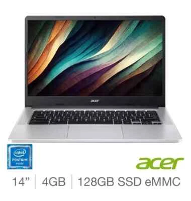 NEW Acer 314, Intel Pentium Silver N6000, 4GB RAM, 128GB eMMC 14 Inch Chromebook - Image 1 of 4