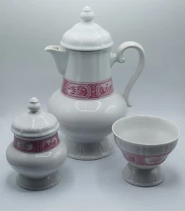 HEINRICH PORZELLAN GERMANY RUDESHEIMER KAFFEE KAFFEESERVICE KANNE ZUCKERDOSE SAHNEKÄNNCHEN - Bild 1 von 15