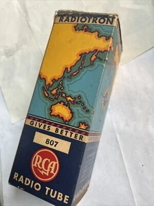 Transmitting Tube 807 RCA NIB World Map Carton Full Data Sheet - Picture 1 of 12