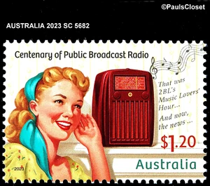 AUSTRALIA 2023 SC 5682 CENTENARY OF PUBLIC BROADCAST RADIO $1.20 MNH VF - Picture 1 of 2