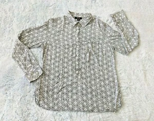 Leyla Size LARGE Women's Long Sleeve Blouse Top Button Front Collared Shirt EUC - Picture 1 of 8