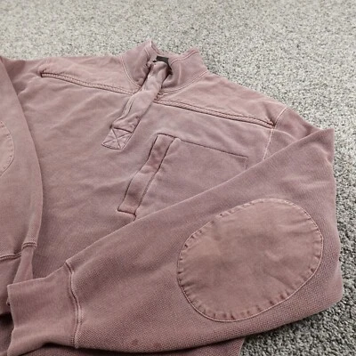 Woolrich Sweater Mens M Red Purple Pullover Elbow Patch Zip Sweatshirt Jacket - Image 1 of 4