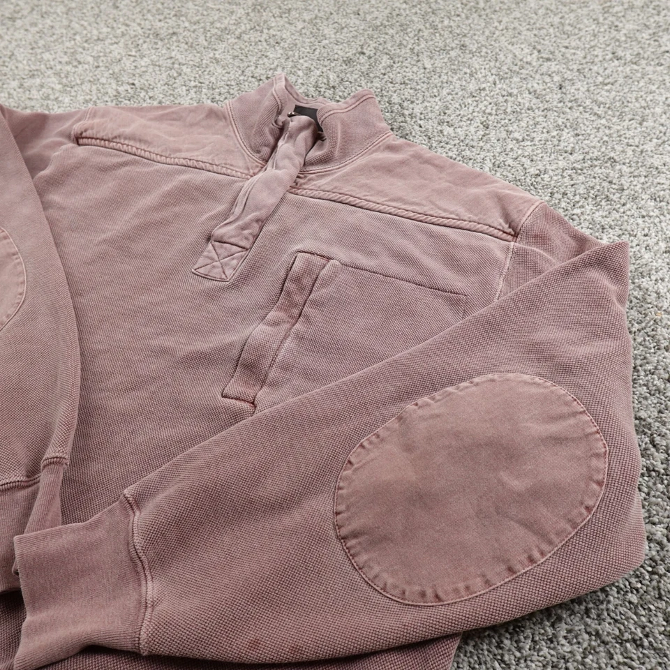 Woolrich Sweater Mens M Red Purple Pullover Elbow Patch Zip Sweatshirt Jacket - Image 1 of 4