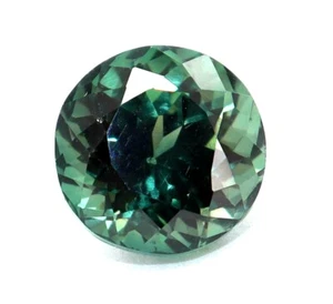 Piedra preciosa suelta de corte redondo de zafiro verde certificado natural de 8,10 quilates - Imagen 1 de 6