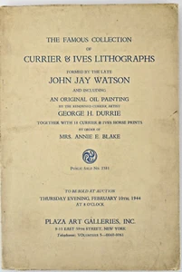 1944 Currier & Ives Collection at Plaza Art Galleries Catalog New York City - Imagen 1 de 7
