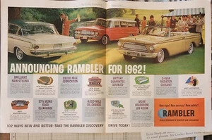 1961 RAMBLER Cars Vintage Ad 13 x 20 announcing Rambler for 1962 - Picture 1 of 1