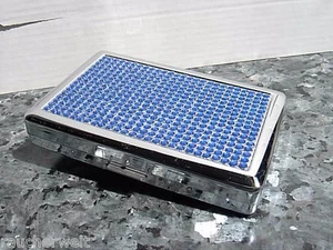 Zigaretten Etui Dose box mit Strass Steine Blau besetzt Deluxe Serie No 087 - Bild 1 von 3