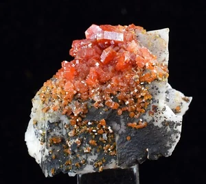 3.4cm CRISTAL VANADINITA BARITA MIBLADEN MAROCCO MINIATURA MUESTRA MINERAL WB13 - Imagen 1 de 11