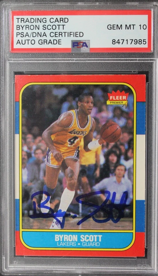 Byron Scott Signed 1986 Fleer #99 Autographed Basketball Card PSA Authentic 10 - Image 1 of 3