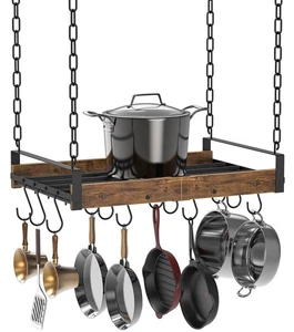 Hanging Pot Rack, 24x13 Inch Pot Hangers for Kitchen with 12 S-Shaped Hooks, ... - Picture 1 of 8