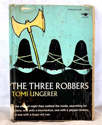 The Three Robbers by Tomi Ungerer, 1987 ed, X-lib Unusual Story and Tomi art - Image 1 of 3