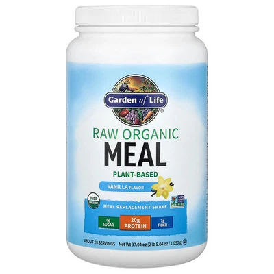 RAW Organic Meal Replacement Shake, Vanilla, 37.04 oz (1,050 g) - Image 1 of 3