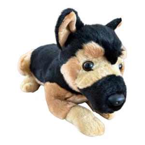 "Perro cachorro pastor alemán Tiger Tales realista 15,5"" largo marrón negro" - Imagen 1 de 19
