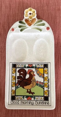 Reposacuchara doble Enesco Susan Marie McChesney, Good Morning Sunshine, años 70’s Foto 1 de 3